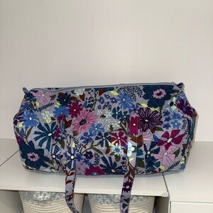 Vera Bradley Blue and Purple Floral Duffel Bag